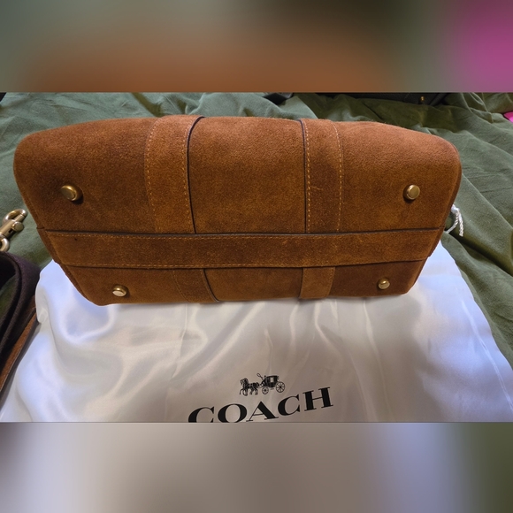 Coach Suede Satchel in Chestnut Brown - Picture 3 of 7